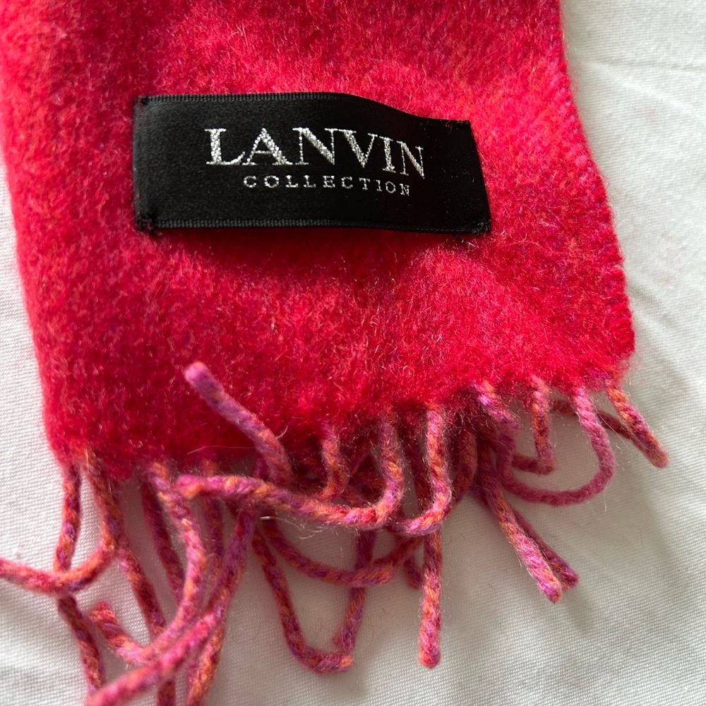 Lanvin Vibrant Red and Pink Scarf